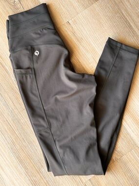 POPFLEX Green High-Waist Leggings with Logo Waistband